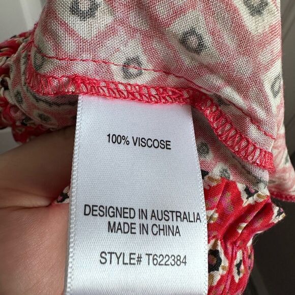 Tigerlily size 4 small s Belize Shani Wide Leg Pant - Belize Berry 100% viscose - Picture 8 of 8